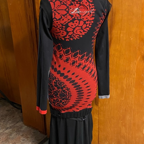 Desigual Pop Art Sweater Dress Show Stopping Medium V-neck Melena Dress - Picture 3 of 7